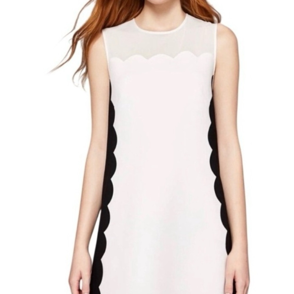 Ted Baker Black and White Scallop Mini Dress